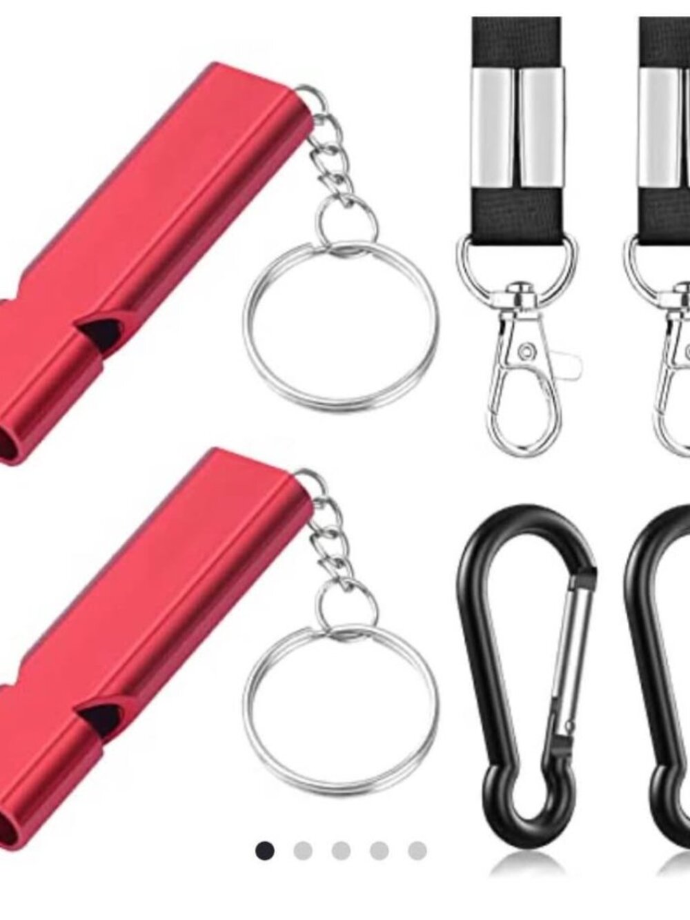 2Pack Outdoor Loudest Emergency Survival Whistles with Carabiner and Lanyard